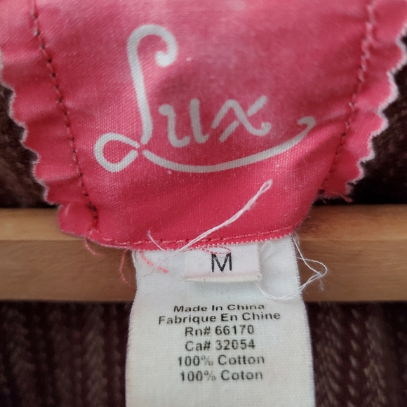 Lux mod brown dark orange short-sleeved striped jacket peter pan collar - Picture 7 of 8